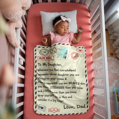 To My Daughter Braver (From Dad) – Sherpa Fleece Blanket