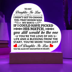 To My Daughter-in-Law Honor – Acrylic Heart Plaque